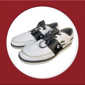 Lacoste Splitstep‎ Leather Casual Sneakers White Black Fashion Trainers Size 11